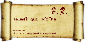 Halmágyi Réka névjegykártya